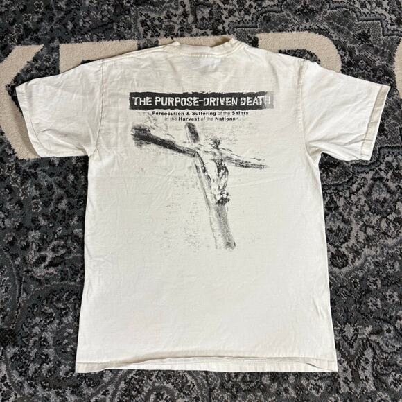 Vintage Y2K To Every Tribe Jesus Crucifixion White T Shirt Sz M Preowned - Picture 1 of 8